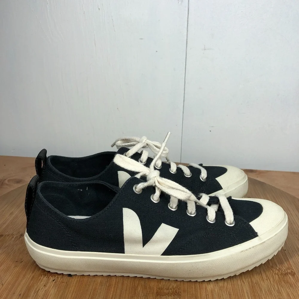 veja nova womens size 8 shoes black canvas comfort walking casual sneakers